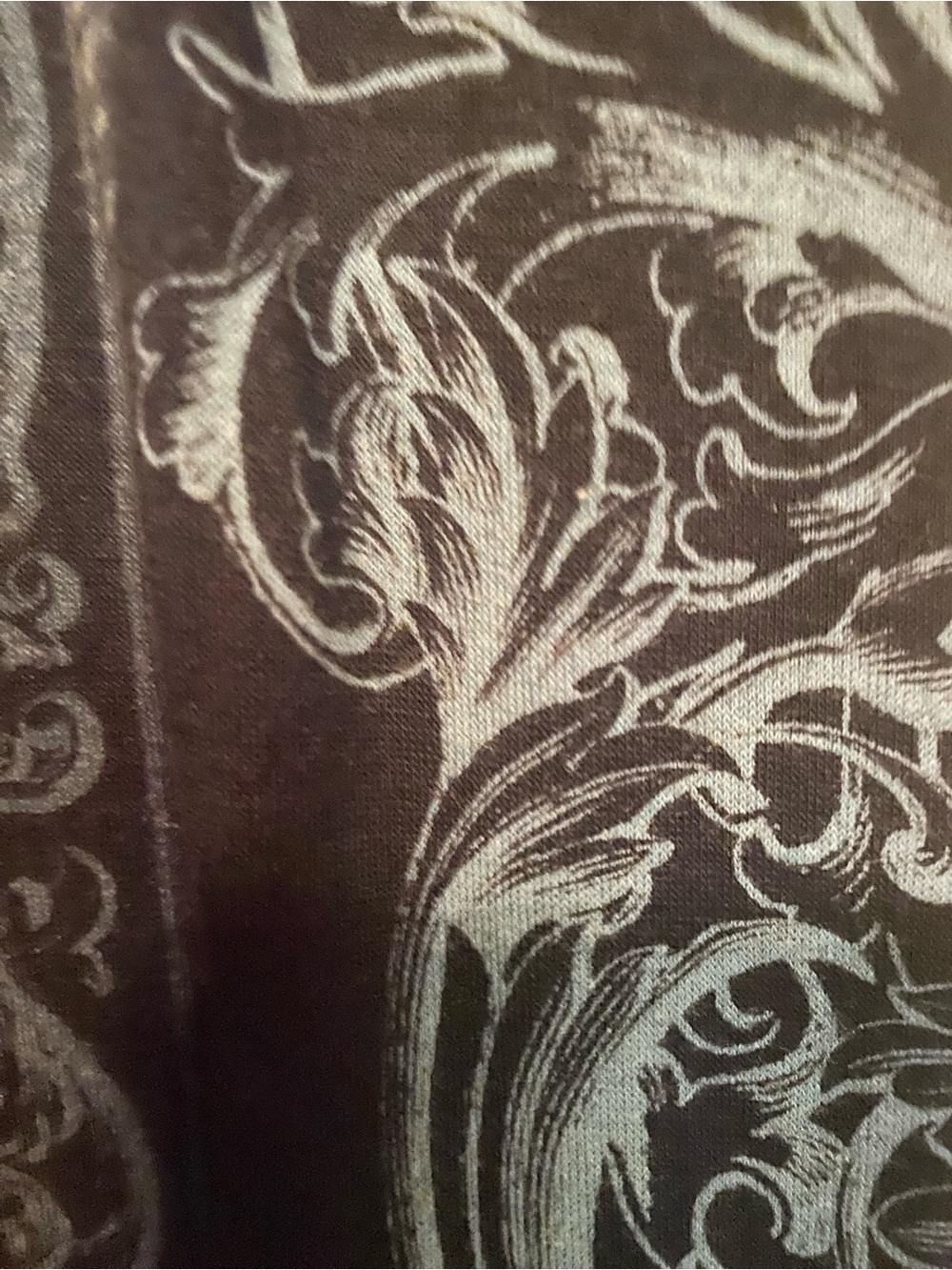 Skinny Minnie Printed Keyhole Short Sleeve Top - Black and Brown - Picture 5 of 9